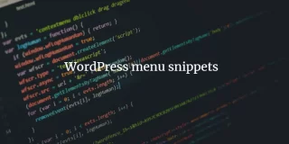 WordPress menu snippets